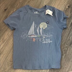 Blue Kids Sailing Graphic T-Shirt